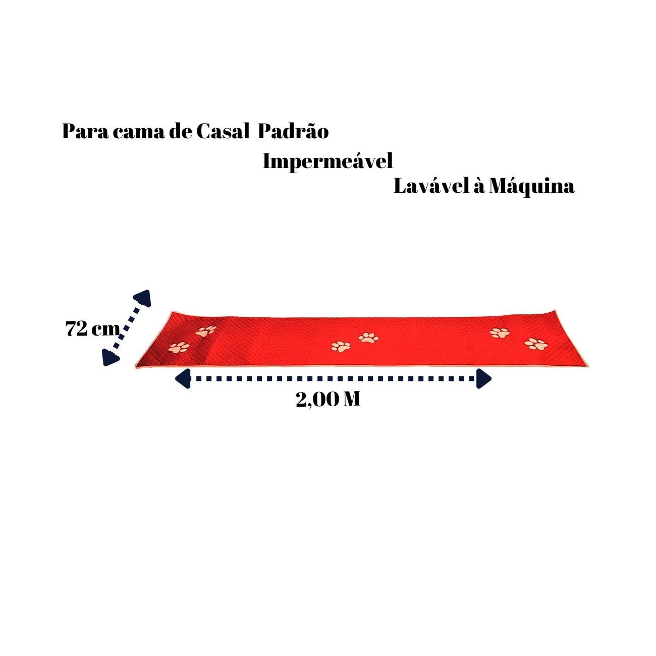 Peseira Pet Impermeável Vermelha para Cama de Casal – Proteção e Elegância