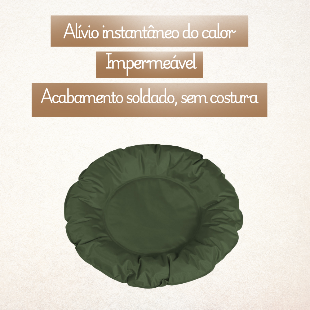 Tapete Gelado Redondo para Pets Verde Médio -  Impermeável e Refrescante para Dias Quentes para Pets