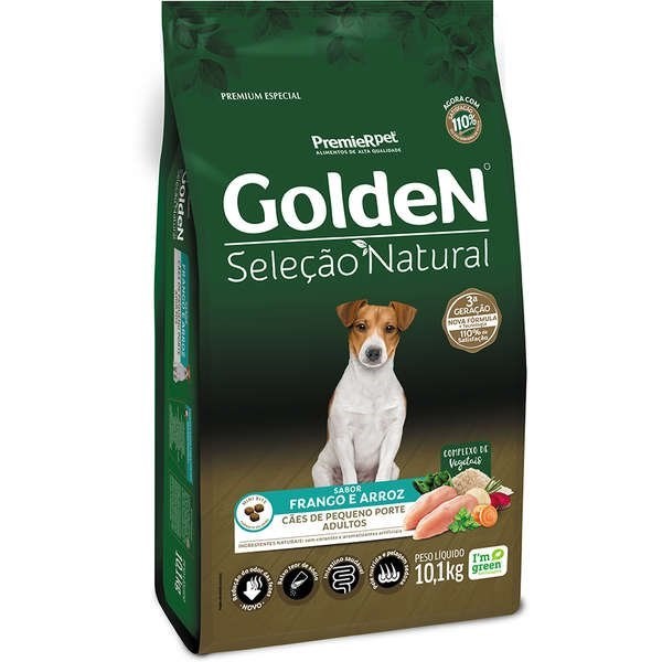 Ração Golden Seleção Natural Cão Adulto Raças Pequenas Frango e Arroz 10kg
