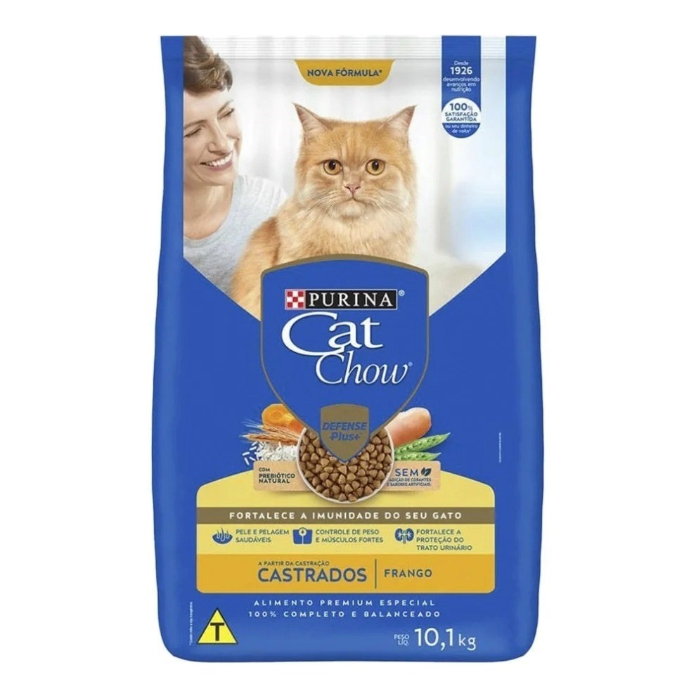 Ração Cat Chow Gatos Castrados Frango 10kg