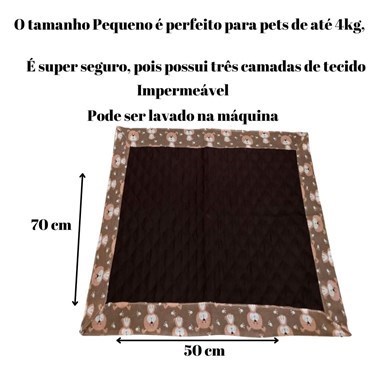 Tapete Higiênico Impermeável Pequeno para Pets – Avelã| Lavável