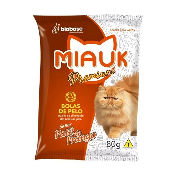 Petisco Anti Bola de Pelos Miauk Gatos 80g