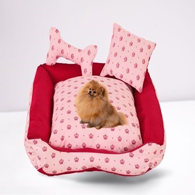 Cama Impermeável Grande Quadrada para Pets – Rosa e Pink