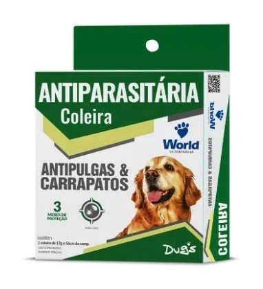 Coleira Antipulgas e Carrapatos Dugs World Cães
