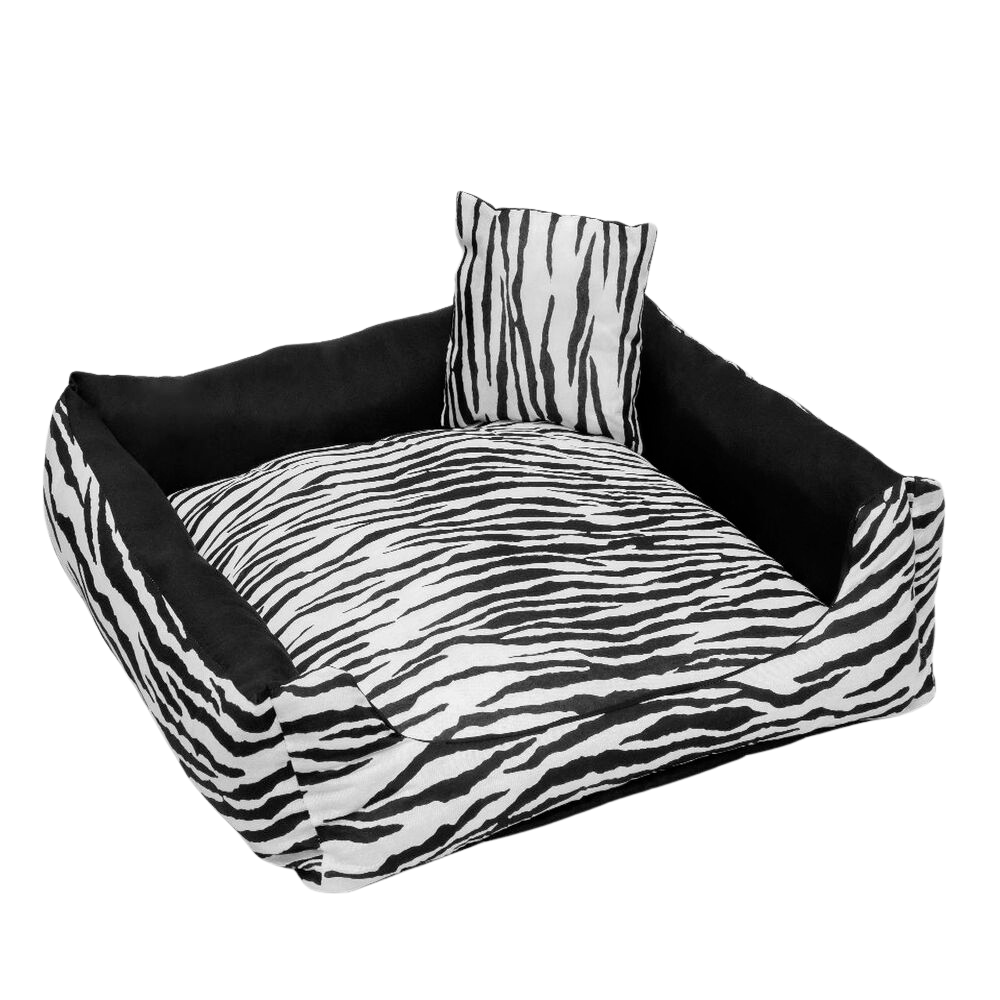 Cama Impermeável Extra Grande Quadrada para Pets  Zebra Preto Branco
