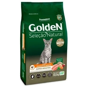 Ração Golden Seleção Natural Gatos Adultos Frango e Arroz 10kg