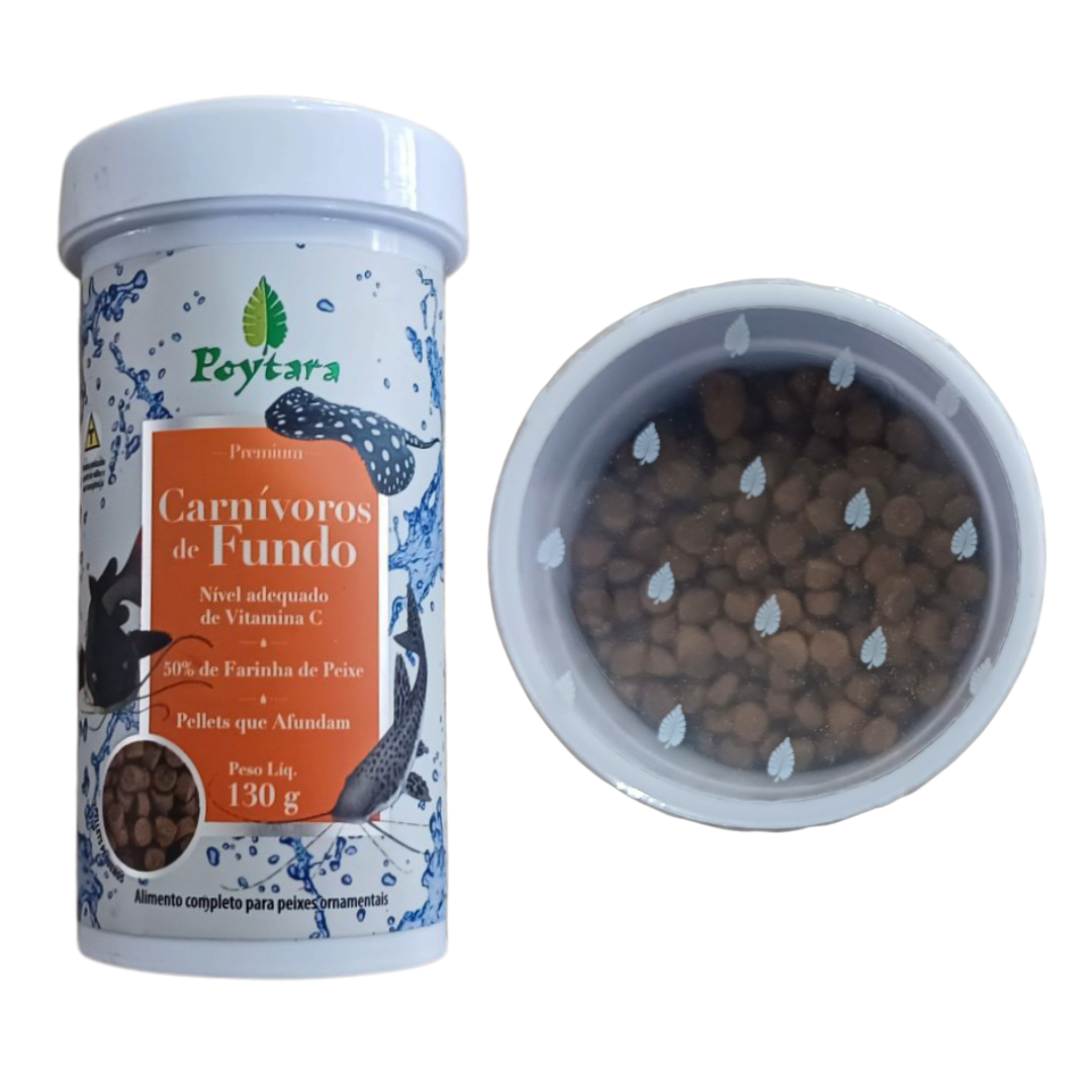 RAÇÃO POYTARA CARNÍVOROS DE FUNDO 130G