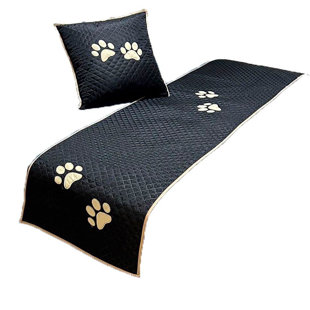 Kit 3 Pçs Peseira e Almofada Impermeáveis para Pet – Preto para Cama de Casal