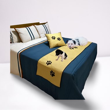 Kit 3 Pçs Peseira + Almofada Cheia Impermeável pet  Avelã Cama King