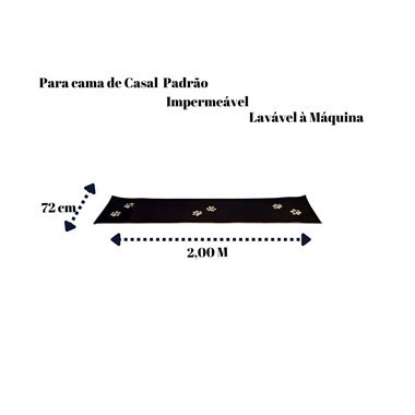 Peseira para Cama de Casal Impermeável Preta 