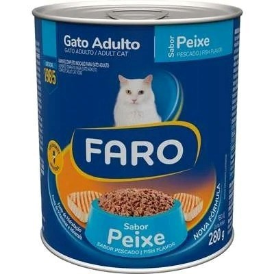 Ração Úmida Lata Faro Gato Adulto Peixe 280g