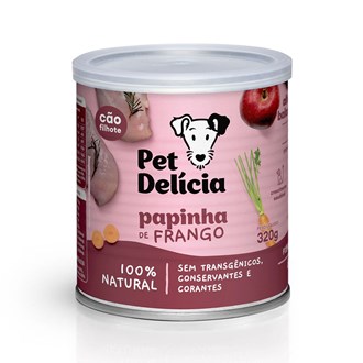 Alimentação Natural Pet Delícia Papinha de Frango para Cão 320g 