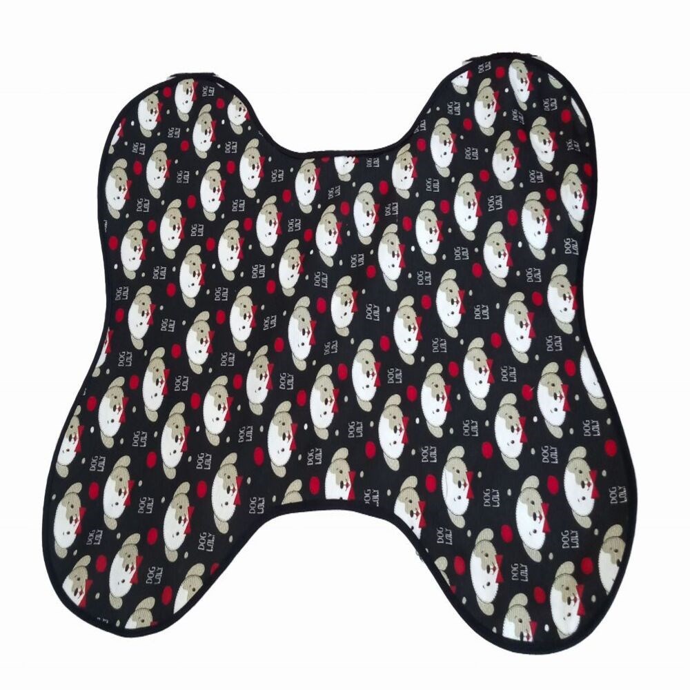 Tapete Comedouro Impermeável para Pets - Dog Preto| Lavável