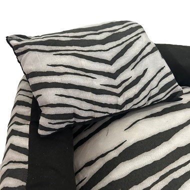 Cama Impermeável Extra Grande Quadrada para Pets  Zebra Preto Branco