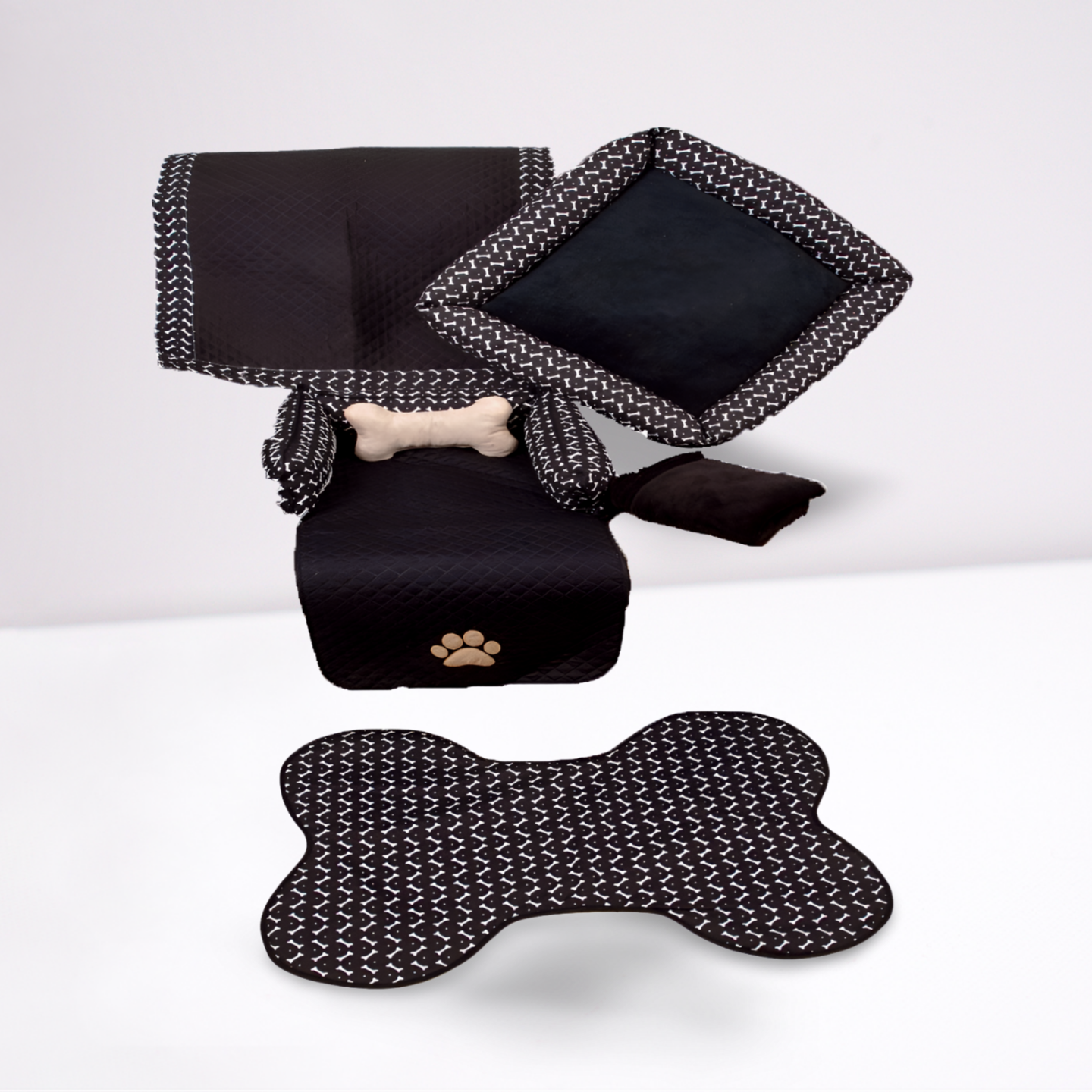 Enxoval Pet completo Pequeno com 6 Peças - Praticidade e Estilo em Preto