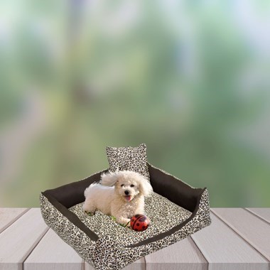 Cama Impermeável Média para Pets - Safari Onça Marrom