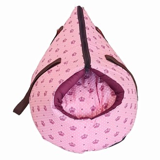 Bolsa para Trasnporte Pet 2 em 1 Impermeável Transforma-se em Caminha Iglu Cor Rosa