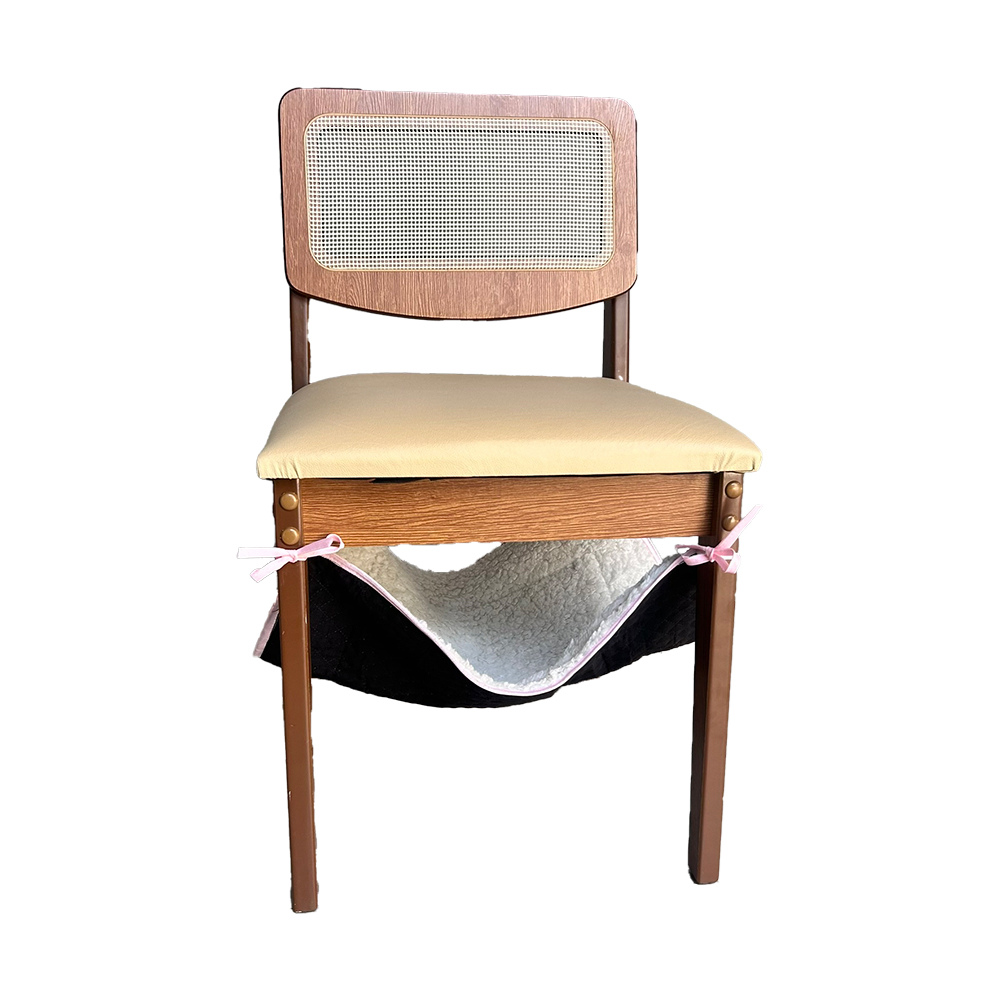 Cama Suspensa paa Gatos Impermeável para Cadeiras e Poltronas Durável Macia Palha e Rosa