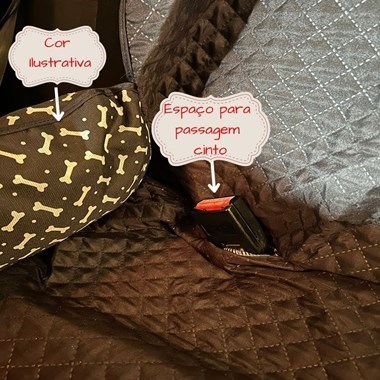 Cama Pet e Capa Protetora Impermeável 2 em 1 para Banco Traseiro de Veículo - Vermelho