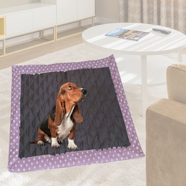 Tapete Higiênico Super Absorvente Impermeável Reutilizável Pet- Grande Lilás