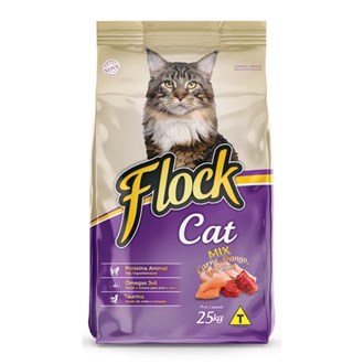 Flock Cat Mix Carne, Frango e Peixe 25kg