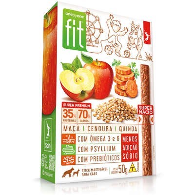 Petisco Stick Fit Gourmet para Cães Sabor Maçã, Cenoura, Quinoa 50g