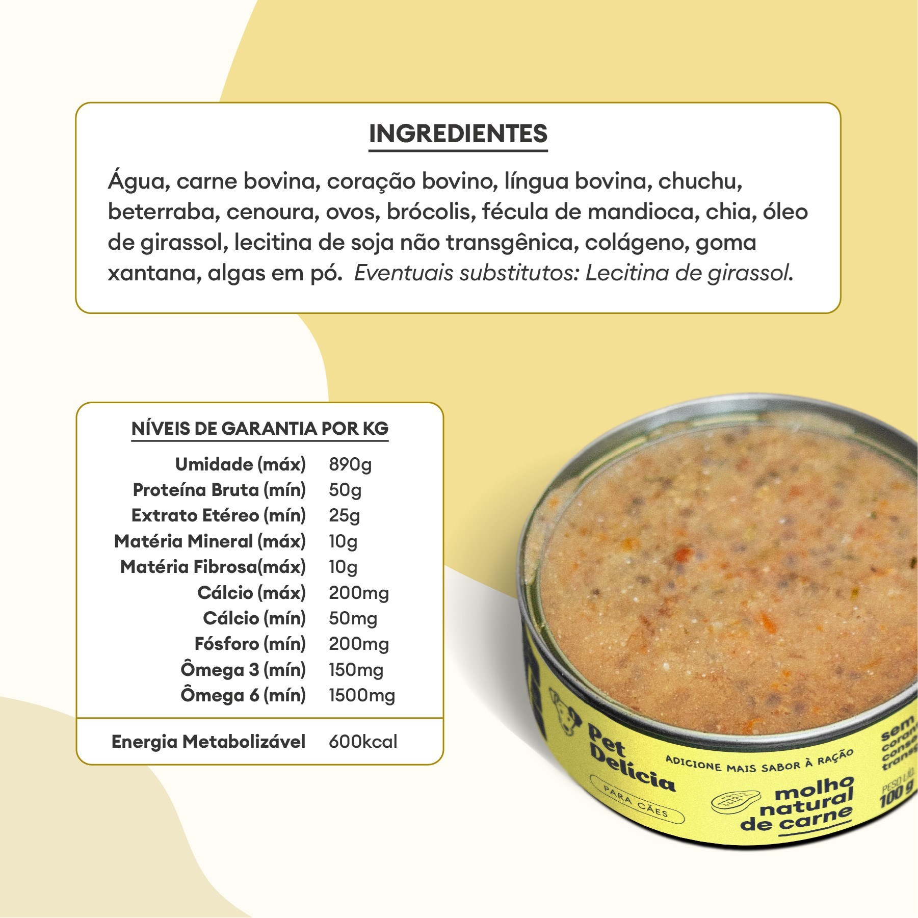  Molho Natural de Carne Cão Pet Delícia 100g