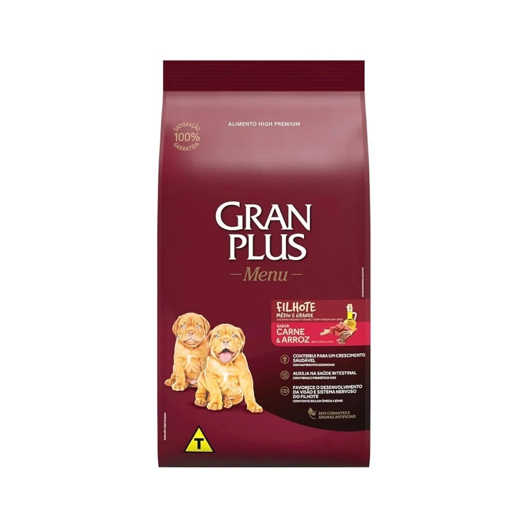 Ração GranPlus Menu Cão Filhote Raças Médias e Grandes 20kg