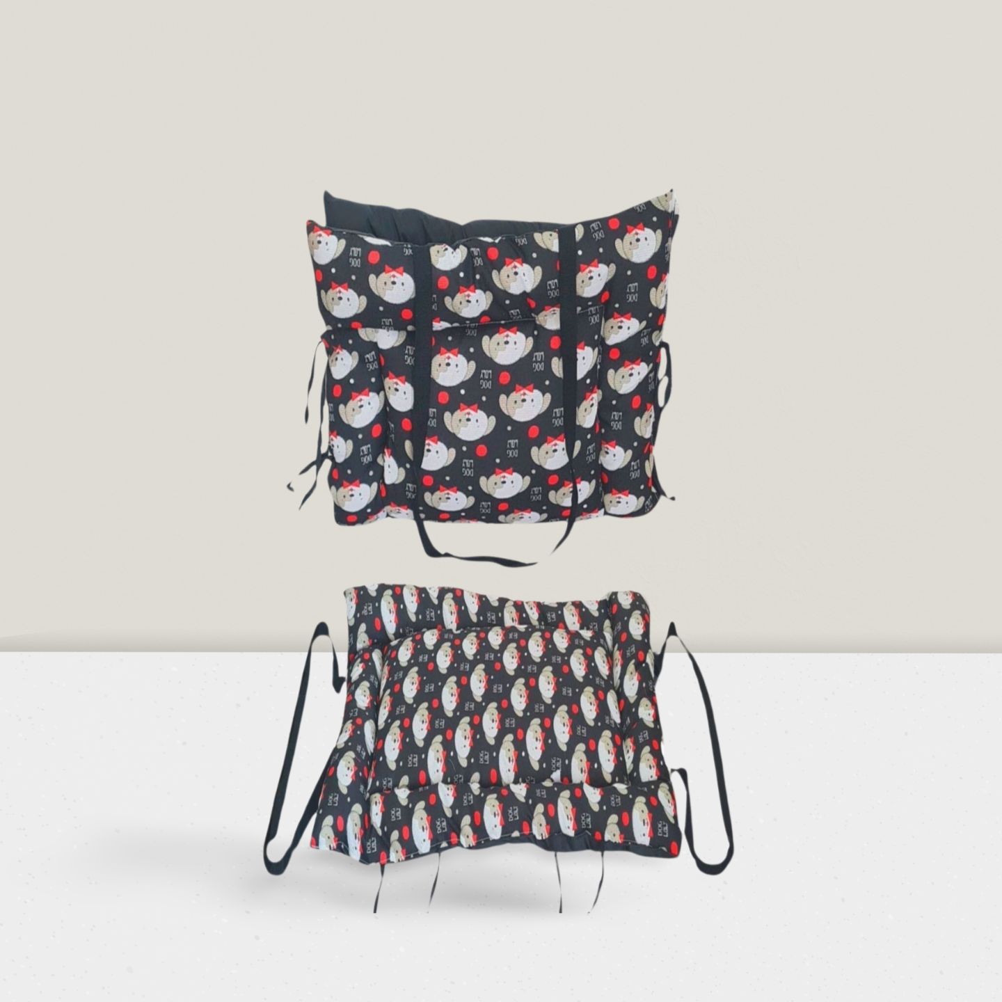 Colchonete Pet 2 em 1 Impermeável– Dog Preto (Colchonete que Vira Bolsa)