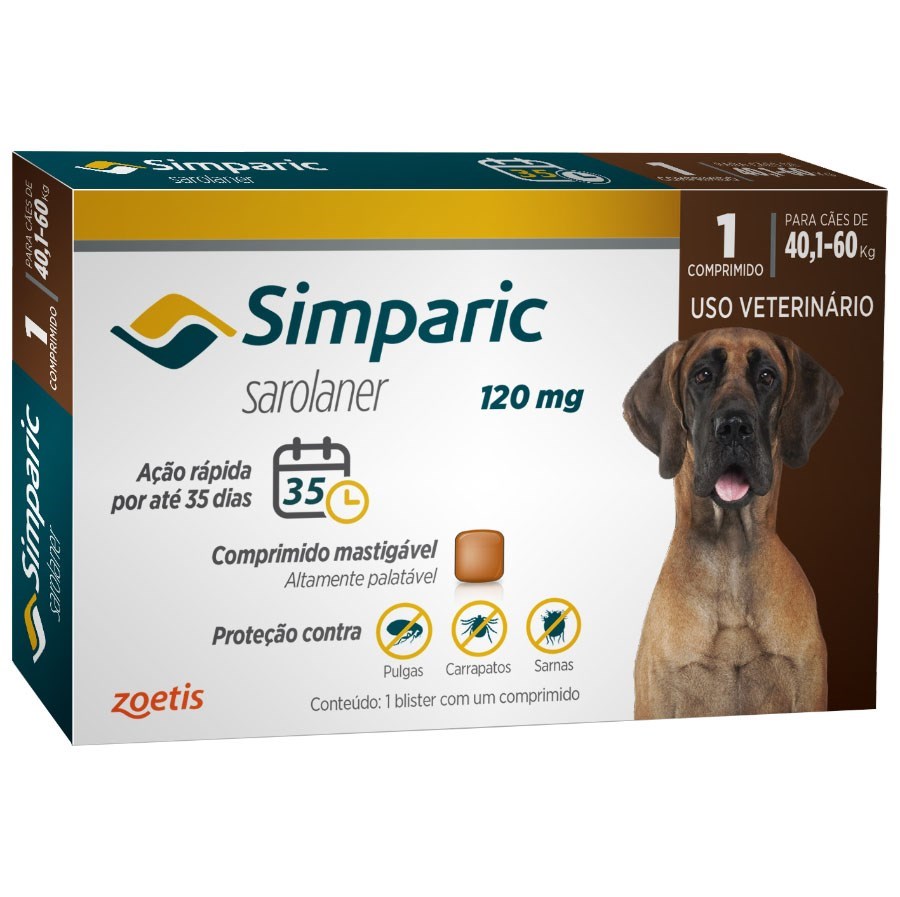Simparic 120mg 40,1 a 60kg  1 unidade