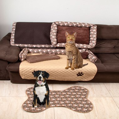 kit Enxoval Pet Completo Grande com 6 Peças Avelã 