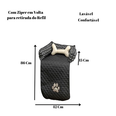 Cama Protetora Impermeável para Sofá – Pequeno, Preto, Ideal para Pets