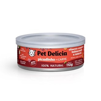 Alimentação Natural Pet Delícia Picadinho de carne para Gato 110g