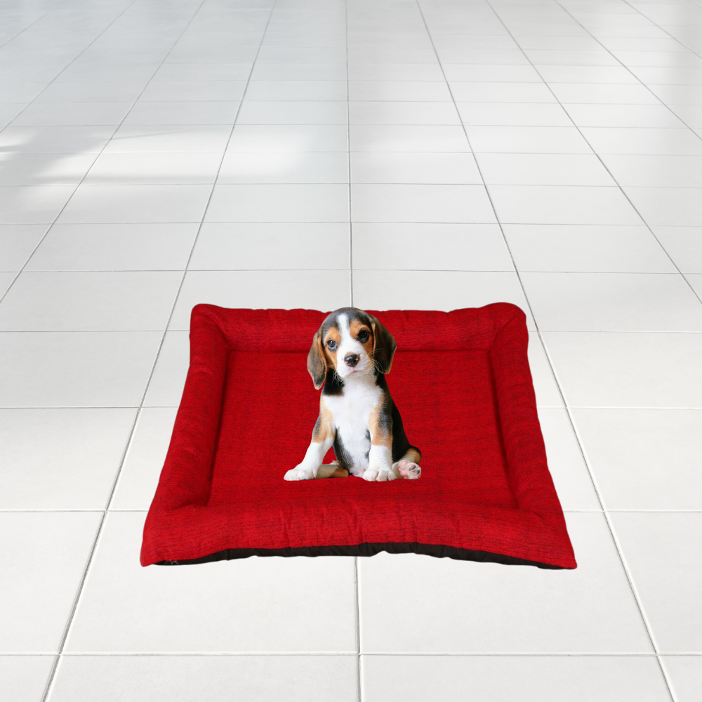 Colchonete Pequeno Impermeável Retangular para Pet  Vermelho