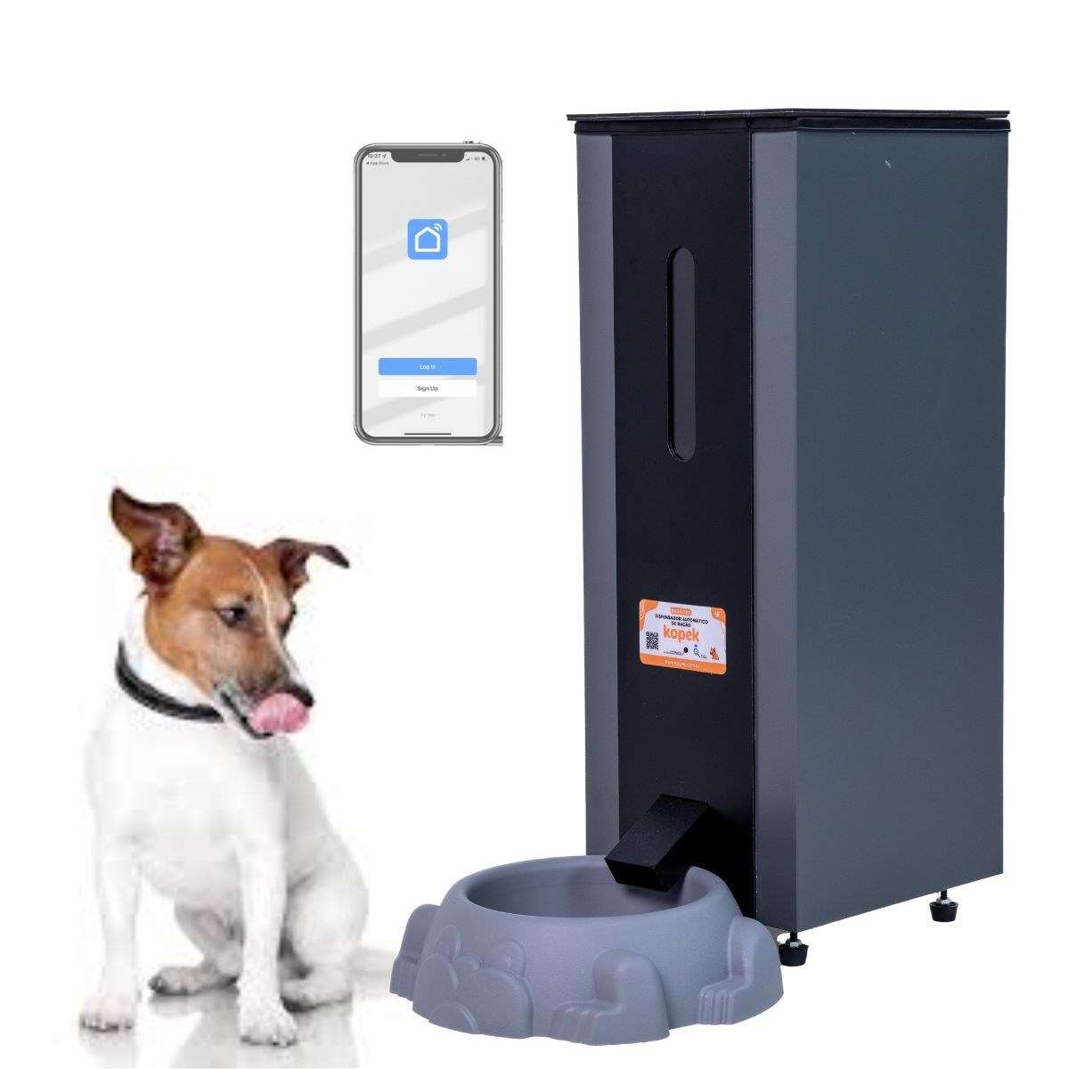 Alimentador automático para Cães 18 litros Kvs-600 Kopek Voltagem:110V;Cor:Cinza