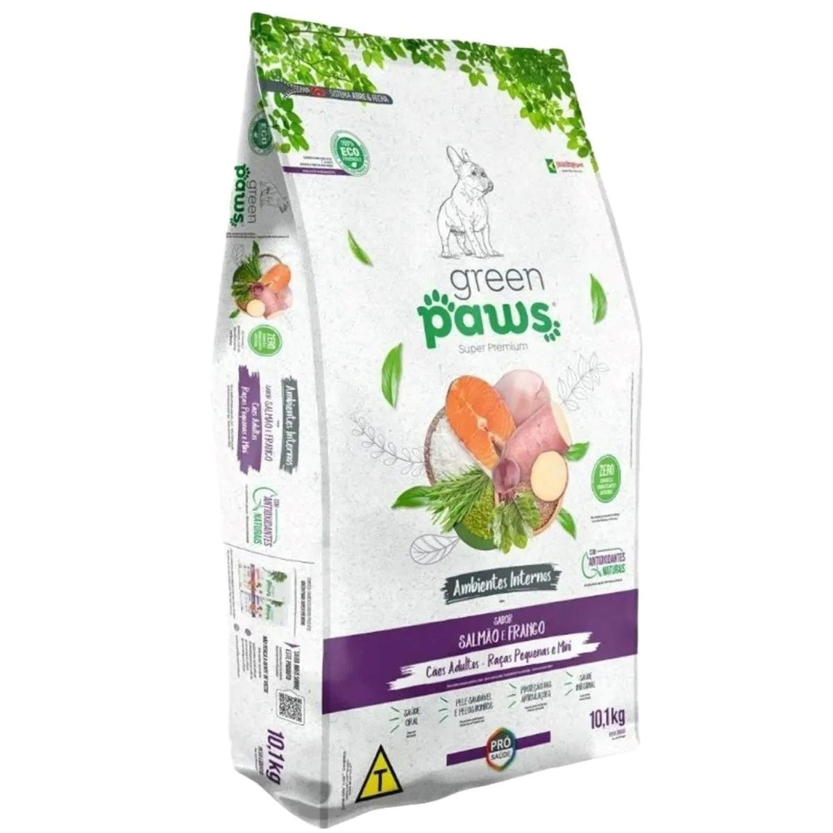 Ração Green Paws Cães Ambientes Internos Raças Pequenas Salmão e Frango 10kg 
