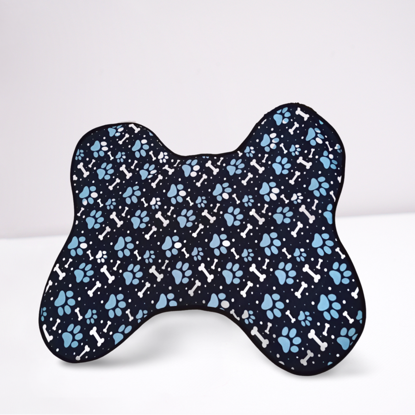Tapete Comedouro Impermeável para Pets - Design de Pata Azul | Fácil Limpeza e Conforto!
