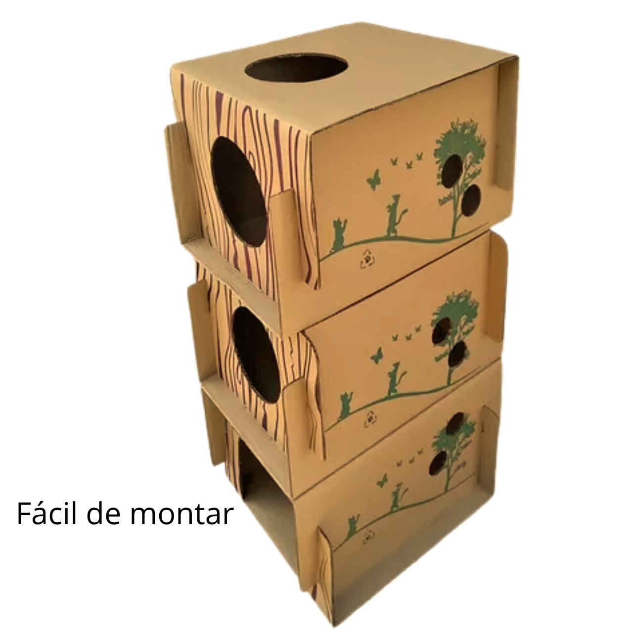 Toca Casa Para Gatos Condocat Brinquedo 3 em 1 Papelão Reciclável e Biodegradável