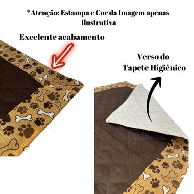 Tapete Higiênico Impermeável Pequeno para Pets - Branco Cacau Lavável