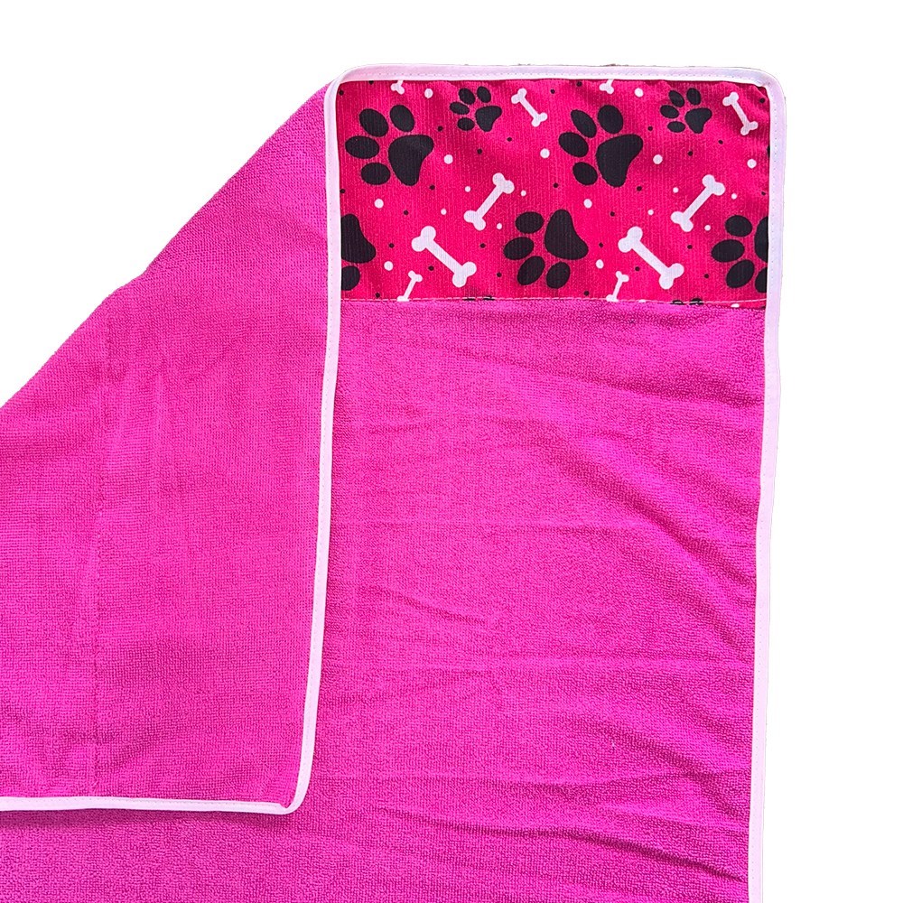 Kit 03 pçs Toalha para Banho Splash para Pets Secagem Rápida Azul, Marrom e Pink