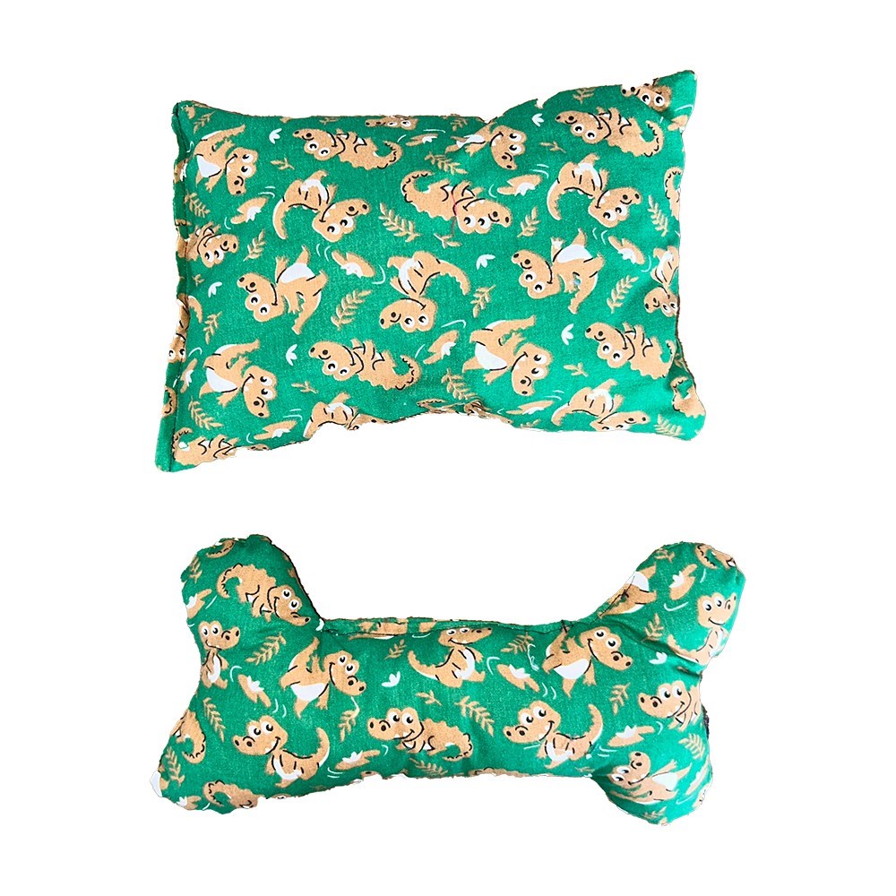 Cama Pet Extra Grande Impermeável Lavável Quadrada Cor Verde Dino