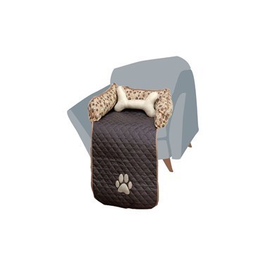 Protetor Impermeável Compacto para Sofá – Pequeno, Marrom, Ideal para Cães e Gatos