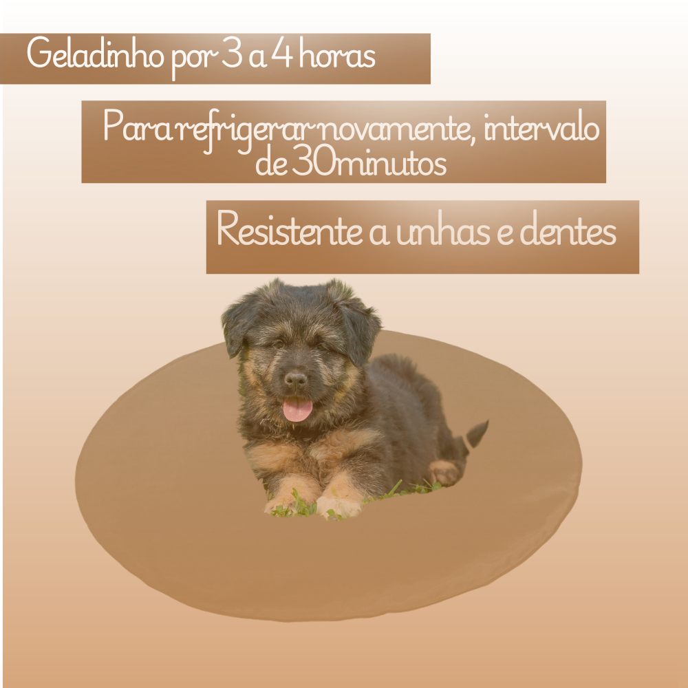 Tapete Gelado Redondo para Pets Bege Médio -  Impermeável e Refrescante para Dias Quentes para Pets
