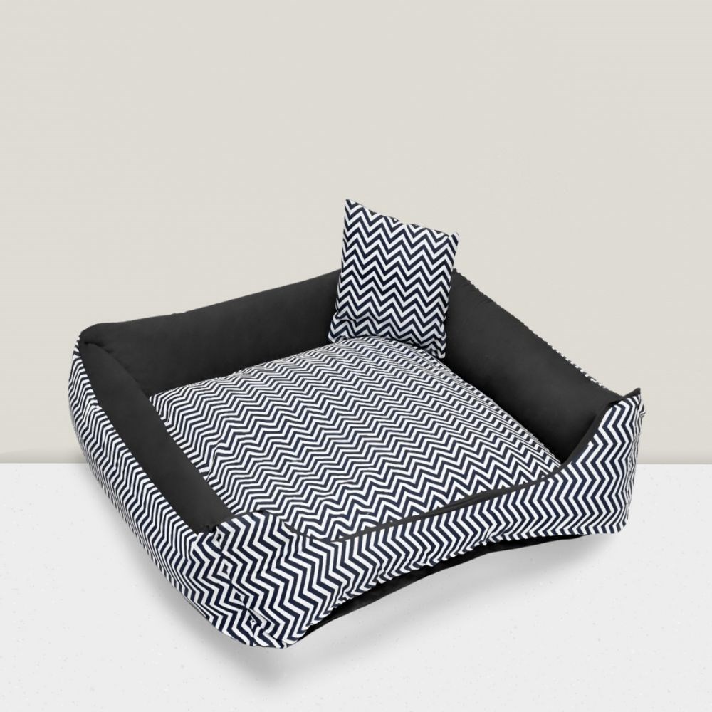 Cama Luxo Impermeável Média Preta para Cães e Gatos – Conforto e Estilo