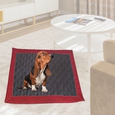 Tapete Higiênico Impermeável Pet - Grande, Escuro Vermelho| Reutilizável