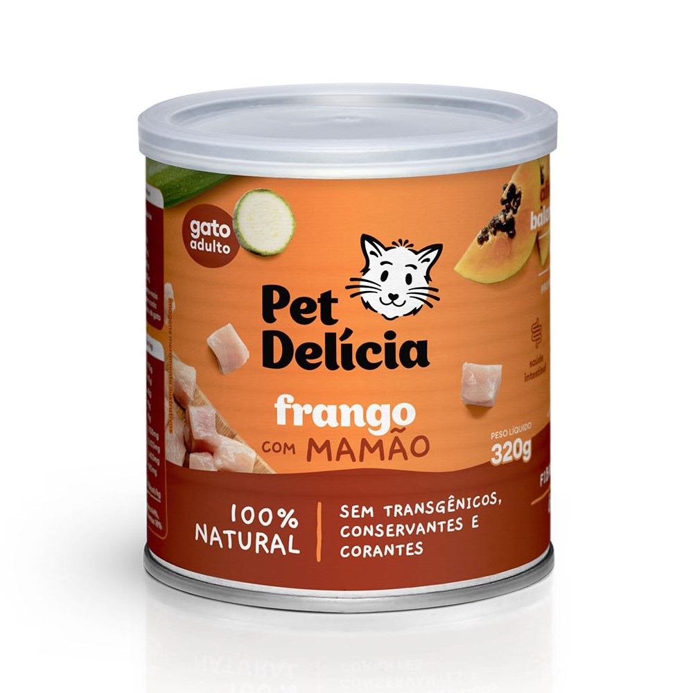 Alimentação Natural Pet Delícia Frango com Mamão para Gato 320g