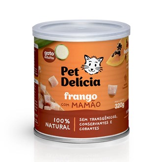 Alimentação Natural Pet Delícia Frango com Mamão para Gato 320g