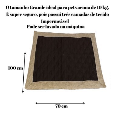 Tapete Higiênico Impermeável Escuro  Grande,  Marrom Avelã Reutilizável