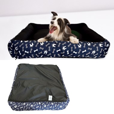 Cama Pet Impermeável Extra Grande Quadrada Azul