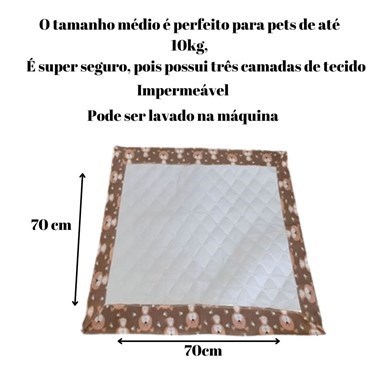 Tapete Higiênico Pet Impermeável Médio Reutilizável - Avelã 